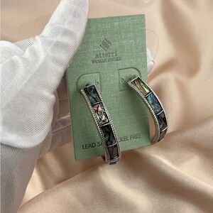 Atterri Nickel-Free Abalone Hoop Earrings (Woman-Owned Brand)